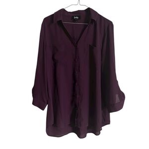 by & by Deep Purple Button Down Shirt